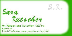 sara kutscher business card